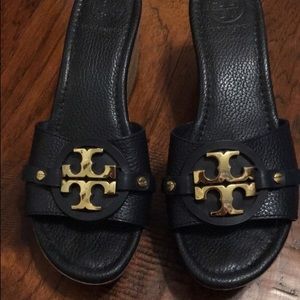 Tory Burch Navy Mules